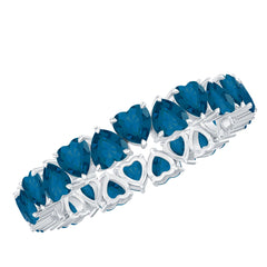 London Blue Topaz Heart Eternity Band Ring