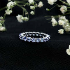 Real Tanzanite Full Eternity Ring for Women