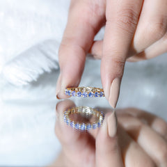 Real Tanzanite Full Eternity Ring for Women