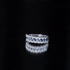 Real London Blue Topaz and Diamond Wedding Ring For Women