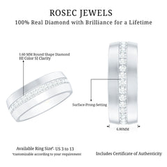 Certified Diamond Wide Wedding Band Ring