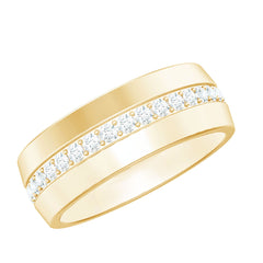 Certified Diamond Wide Wedding Band Ring