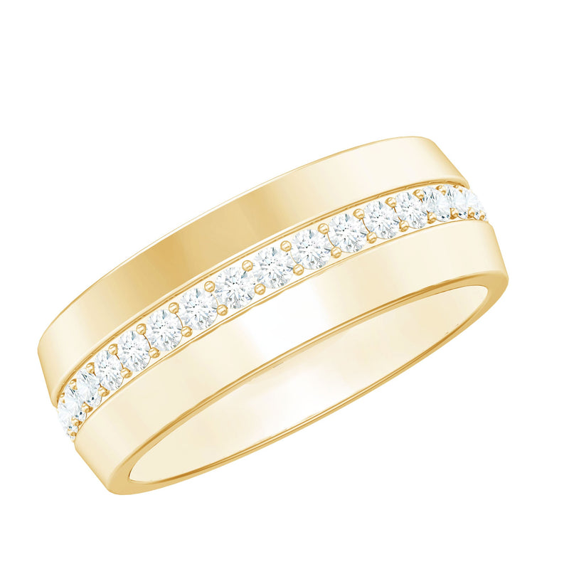 Certified Diamond Wide Wedding Band Ring