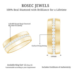 Certified Diamond Wide Wedding Band Ring