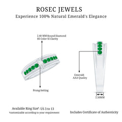 Real Diamond and Emerald Anniversary Ring for Women