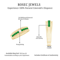 Real Diamond and Emerald Anniversary Ring for Women