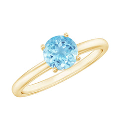 Natural Aquamarine Promise Ring with Surprise Diamond