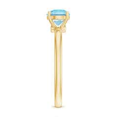 Natural Aquamarine Promise Ring with Surprise Diamond