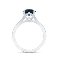 Natural London Blue Topaz and Diamond Engagement Ring