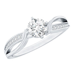 Certified Moissanite Infinity Engagement Ring for Women
