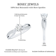 Certified Moissanite Infinity Engagement Ring for Women