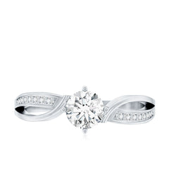 Certified Moissanite Infinity Engagement Ring for Women