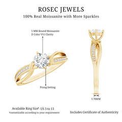 Certified Moissanite Infinity Engagement Ring for Women