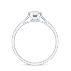 Floral Set Moissanite Solitaire Promise Ring for Her