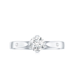 Floral Set Moissanite Solitaire Promise Ring for Her