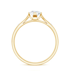 Floral Set Moissanite Solitaire Promise Ring for Her