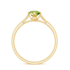 Natural 0.5 Carat Peridot Promise Ring with Diamond
