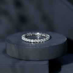 Prong Set Moissanite Eternity Wedding Band Ring for Women
