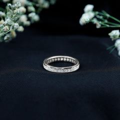 Princess Cut Moissanite Eternity Band Ring in Channel Setting