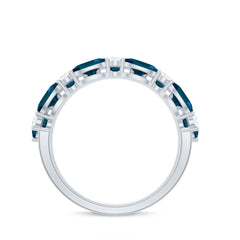 Natural London Blue Topaz and Diamond Statement Ring