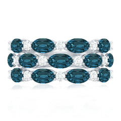 Natural London Blue Topaz and Diamond Statement Ring