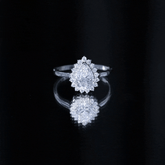 Certified Pear Cut Engagement Ring With Moissanite