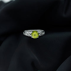Real 2 Carat Peridot Celtic Knot Engagement Ring with Surprise Diamond