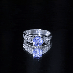 1.5 Carat Lab Created Tanzanite Engagement Ring with Celtic Design
