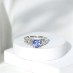1.5 Carat Lab Created Tanzanite Engagement Ring with Celtic Design