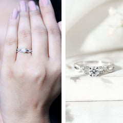 1 CT Round Shape Moissanite Crossover Infinity Ring