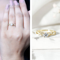 1 CT Round Shape Moissanite Crossover Infinity Ring