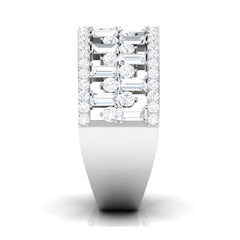 Designer Round and Baguette Cut Zircon Wedding Band