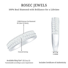 Certified Real Diamond Half Eternity Wedding Band
