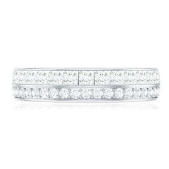 Certified Real Diamond Half Eternity Wedding Band