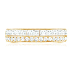 Certified Real Diamond Half Eternity Wedding Band