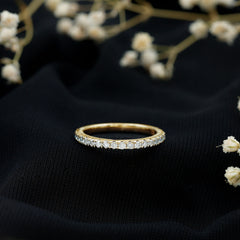 Certified Moissanite Simple Half Eternity Ring