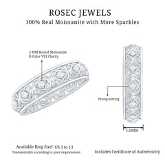 Moissanite Celtic Knot Wedding Band Ring