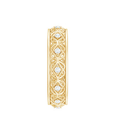 Moissanite Celtic Knot Wedding Band Ring