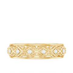 Moissanite Celtic Knot Wedding Band Ring