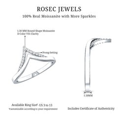 Certified Moissanite Chevron Enhancer Ring
