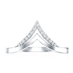 Certified Moissanite Chevron Enhancer Ring