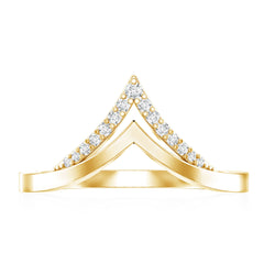 Certified Moissanite Chevron Enhancer Ring
