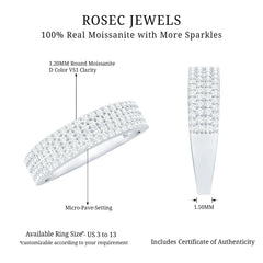 Thick Moissanite Half Eternity Wedding Band
