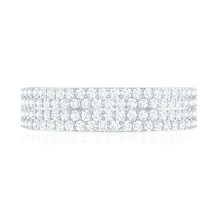Thick Moissanite Half Eternity Wedding Band