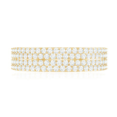 Thick Moissanite Half Eternity Wedding Band