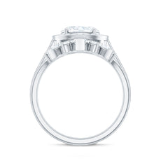 Designer Moissanite Oval Halo Wedding Ring Set with Certificate