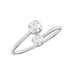 Bezel Set Diamond Toi Et Moi Ring for Promise