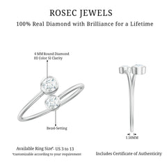 Bezel Set Diamond Toi Et Moi Ring for Promise