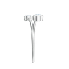 Bezel Set Diamond Toi Et Moi Ring for Promise