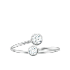 Bezel Set Diamond Toi Et Moi Ring for Promise